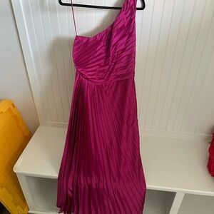 Abercrombie & Fitch Fuchsia One-Shoulder Maxi Dress